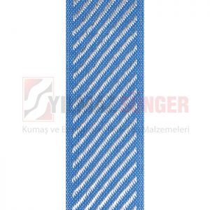 Mattress edge tape herringbone blue 1