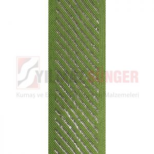 Mattress edge tape herringbone silvery grass