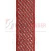 Mattress edge tape herringbone silvery red 1