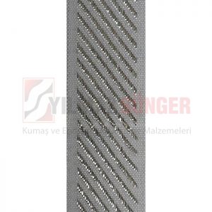 Mattress edge tape herringbone silvery grey