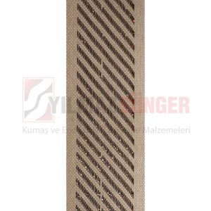 Mattress edge tape herringbone silvery brown 1